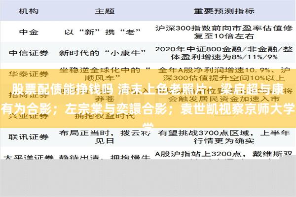 股票配债能挣钱吗 清末上色老照片：梁启超与康有为合影；左宗棠与奕譞合影；袁世凯视察京师大学