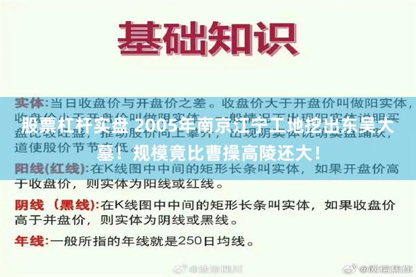 股票杠杆实盘 2005年南京江宁工地挖出东吴大墓！规模竟比曹操高陵还大！