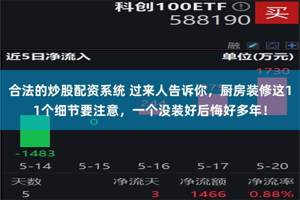 合法的炒股配资系统 过来人告诉你，厨房装修这11个细节要注意，一个没装好后悔好多年！